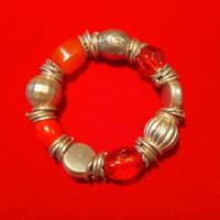 Braccialetto argento ambra etnico