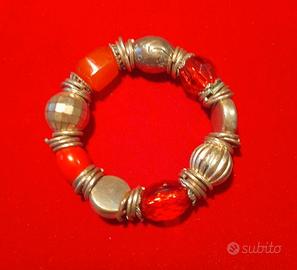 Braccialetto argento ambra etnico