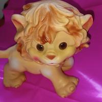 Raro leoncino giallo in gomma Ledra vintage 