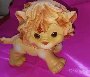 Raro leoncino giallo in gomma Ledra vintage 