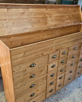 Cassettiera artigianale in legno nuova