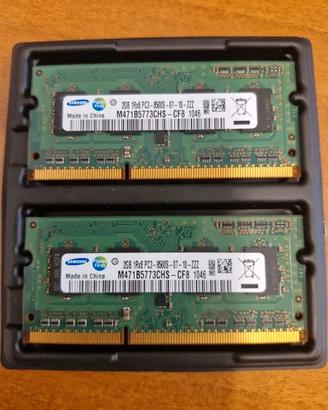 memoria Samsung 4GB (2x2gb) DDR3 1066MHz