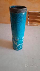vaso per fiori recisi artigianale , tecnica raku