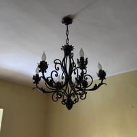 Lampadario ferro battuto 6 luci h95cm x 70cm