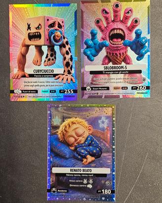 Set 3 carte nucleari brainrot buio luce P (Promo)