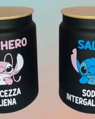 Coppia Barattoli Cucina Stitch e Angel