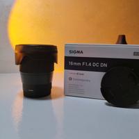 sigma 16mm 1.4  per Sony E mount 