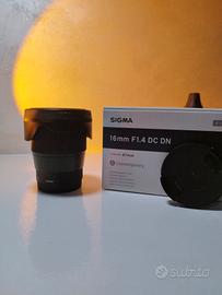 sigma 16mm 1.4  per Sony E mount 