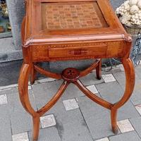 Tavolino Liberty - piano scacchiera intarsiato - i
