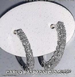 ORECCHINI A CERCHI ORO BIANCO 18kt. E DIAMANTI