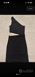 Vestito tubino cut-out Pull&bear S costine nero