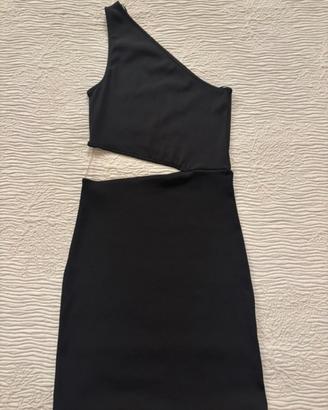 Vestito tubino cut-out Pull&bear S costine nero