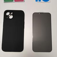 cover nero e pellicola vetro privacy iPhone 13