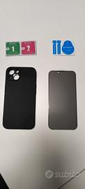 cover nero e pellicola vetro privacy iPhone 13