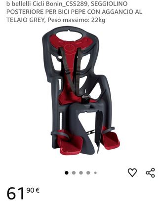 Belelli seggiolino bici posteriore