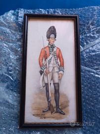 Antico disegno 1768 "The Durham Light Infantry"