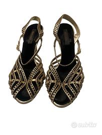 Sandali oro Swarovski neri roberto cavalli 41