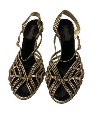 Sandali oro Swarovski neri roberto cavalli 41