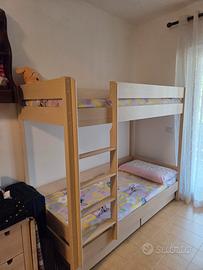 Letto a castello di legno