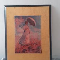 Quadro con stampa su resina " Donna con parasole"
