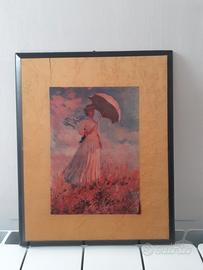 Quadro con stampa su resina " Donna con parasole"