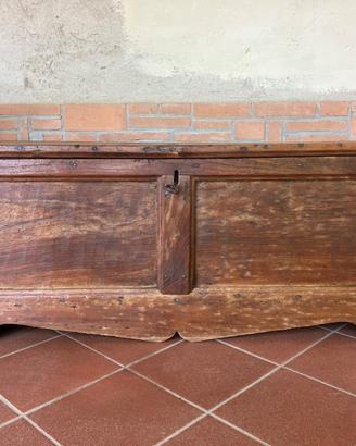 Cassapanca antica (1600 / 1700) in legno di olmo