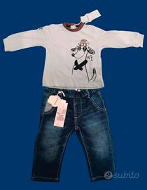 Completino maglietta e jeans Minibanda