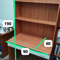 Scrivania 60x90 con libreria inclusa