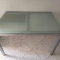 tavolo Calligaris in vetro e acciaio  120x80