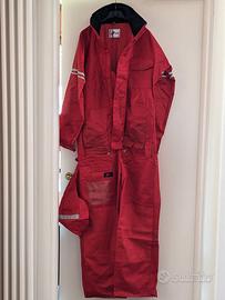Tuta impermeabile offshore rossa all-in-one, mis L