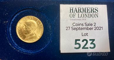 Moneta Vittorio Emanuele III re 1931 in oro FDC