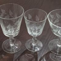 Bicchieri in cristallo stile anni 50 - 58 pezzi