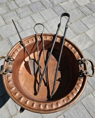 Braciere primi 900 in rame e ottone