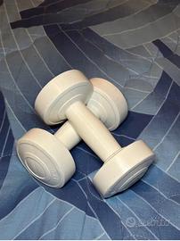 Coppia di Manubri da 1kg bianchi pesi ginnastica