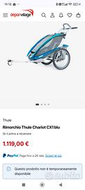 Rimorchio bici Thule Chariot CX1 blu