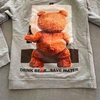 Felpa grigia con orso