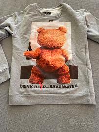 Felpa grigia con orso