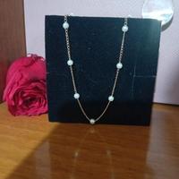 collana donna perle acciaio