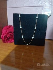 collana donna perle acciaio