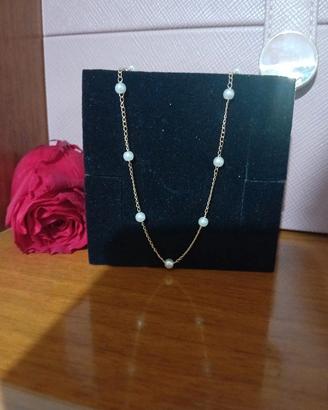 collana donna perle acciaio