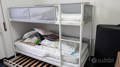 Letto castello Ikea vitval 3 posti + materassi 