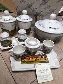 Set cucina -biscotti, caffè, zucchero, sale e pepe