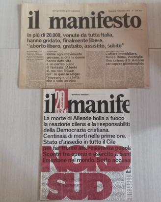 Il Manifesto 1975 e 1991 Femminismo e Golpe Cile