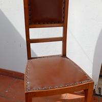 6 sedie liberty in legno e pelle