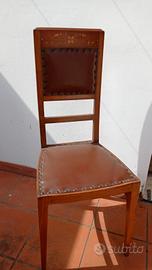 6 sedie liberty in legno e pelle
