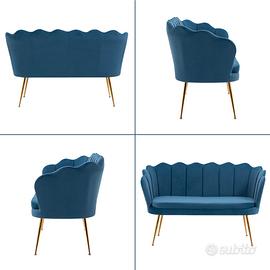 Divano A 2 Posti Forma Conchiglia In Velluto