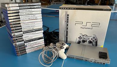 Lotto Ps2 silver slim completa + 19 giochi