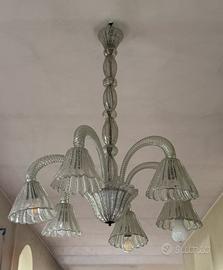 Lampadario vetro soffiato di Murano Barovier