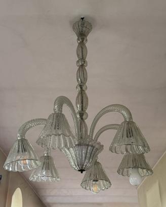 Lampadario vetro soffiato di Murano Barovier
