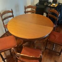 TAVOLO DA PRANZO ROTONDO ESTENSIBILE + 6 SEDIE